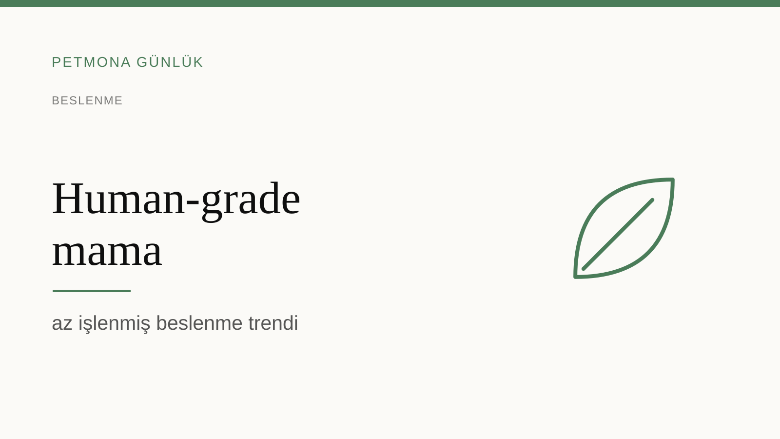 Human-grade mama nedir: az işlenmiş beslenme trendi