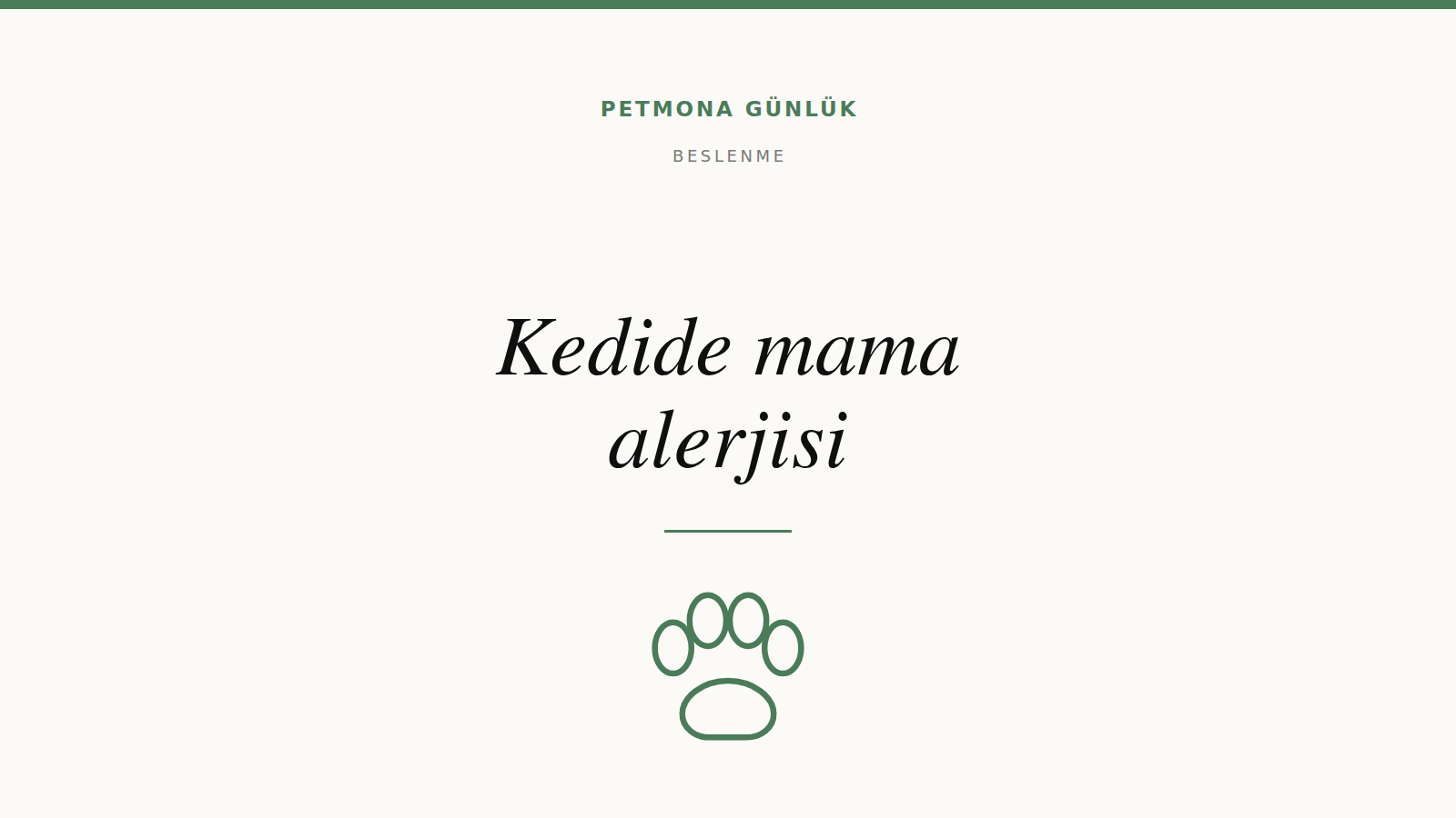 Kedide mama alerjisi nasıl anlaşılır