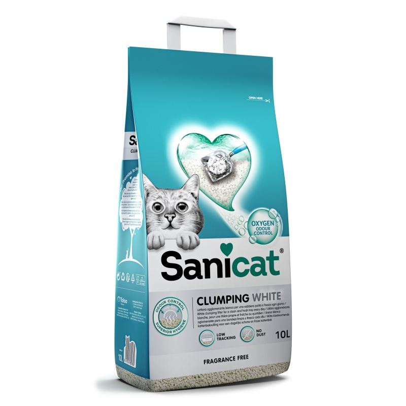 Sanicat Clumping White Kokusuz Topaklaşan Bentonit Kedi Kumu 10 L