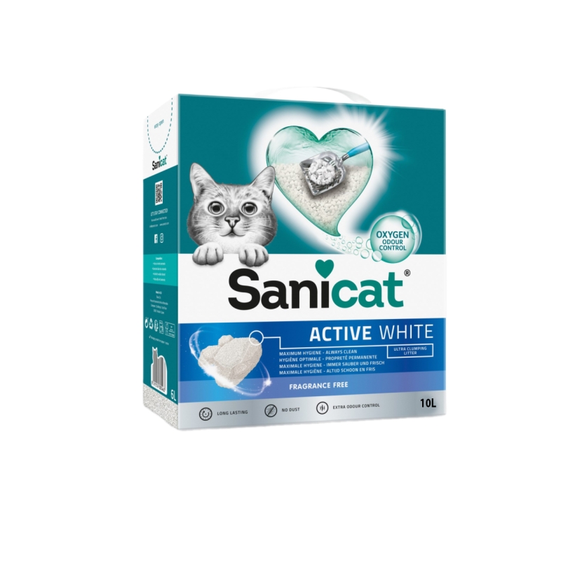 Sanicat Active White Kokusuz Topaklaşan Bentonit Kedi Kumu 10 L