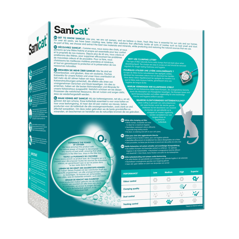 Sanicat Active White Kokusuz Topaklaşan Bentonit Kedi Kumu 10 L görsel 2