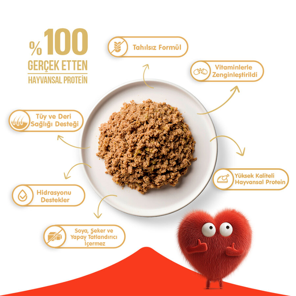Wanpy Tahılsız Kedi %100 Gerçek Et Kuzulu Konserve 375 gr görsel 2