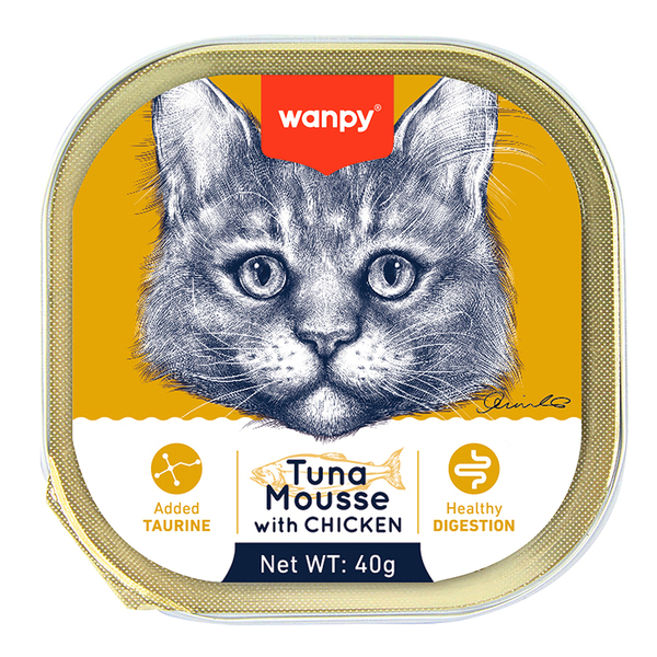 Wanpy Kedi 6lı Ton Balıklı & Tavuklu Alutray Yaş Mama 40 gr