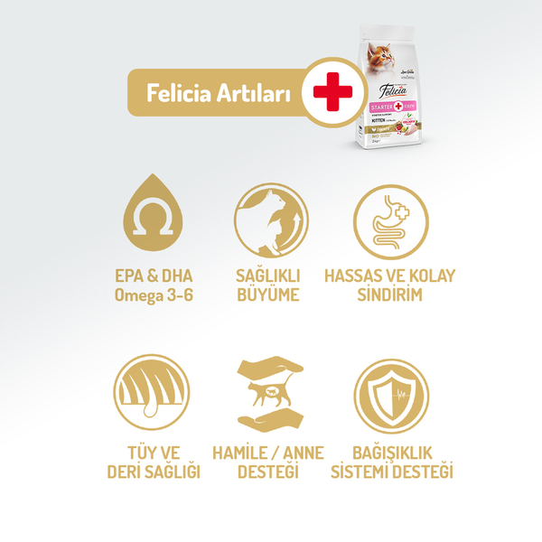 Felicia Kolajenli Tavuklu Az Tahıllı Yavru Kedi Maması görsel 2