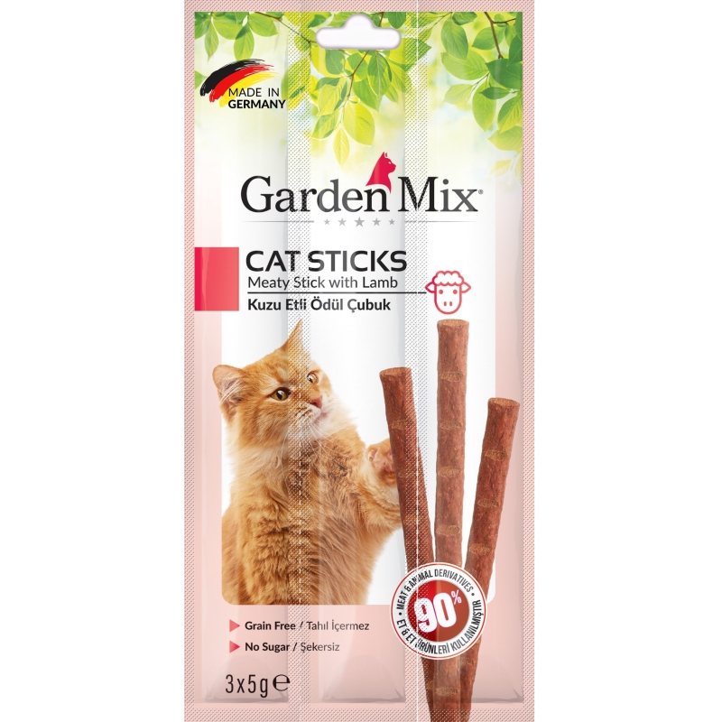 Garden Mix Kuzu Etli Kedi Stick Ödül 3x5g